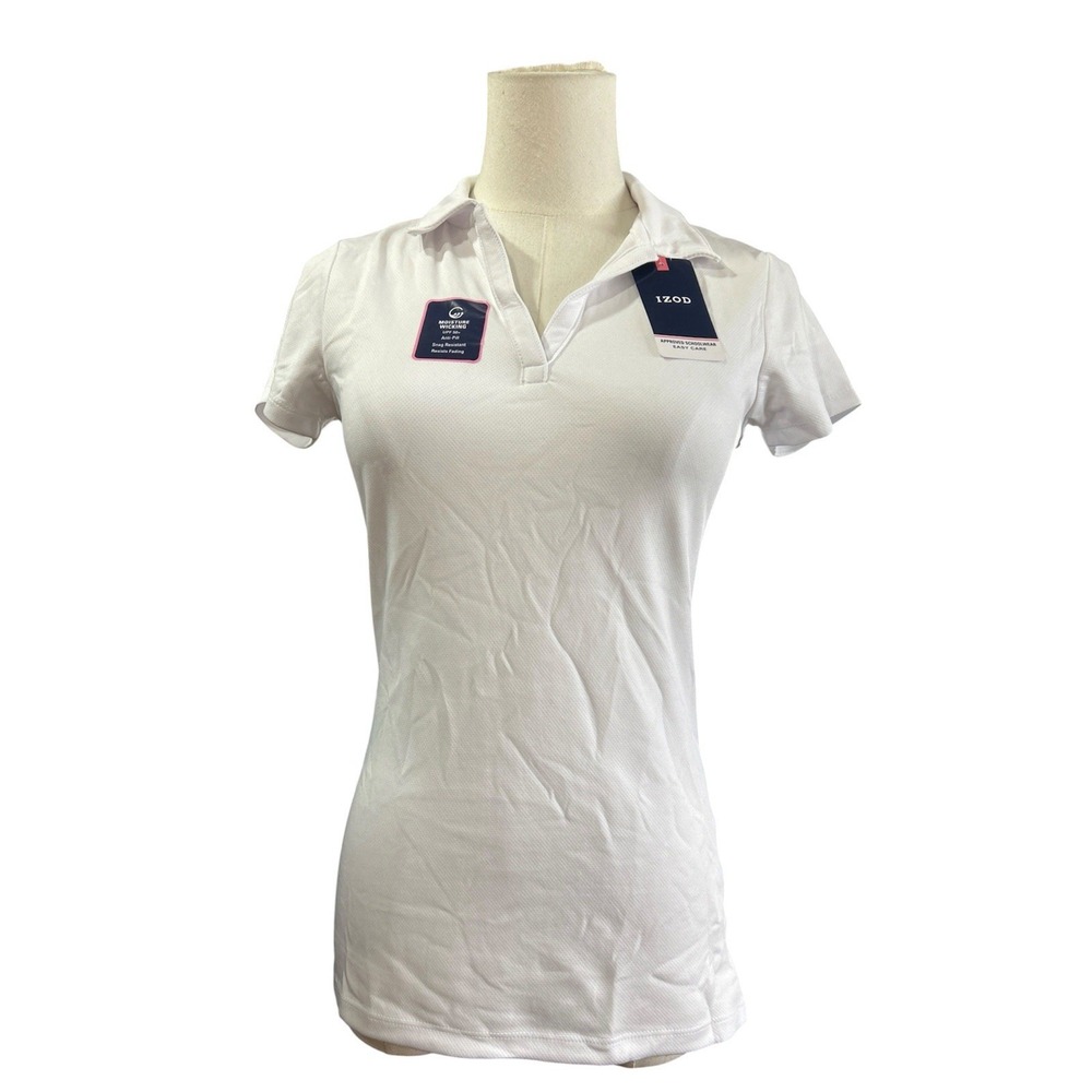 Izod Girls Polo Shirt Size S (3/5) White School wear Uniform Casual Top